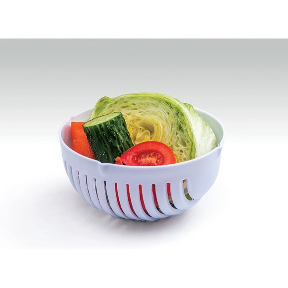 Salad Maker Cutter Chopper Bowl Strainer Cutting Board Easy Fast Fruit Vegetable - Picture 3 of 4